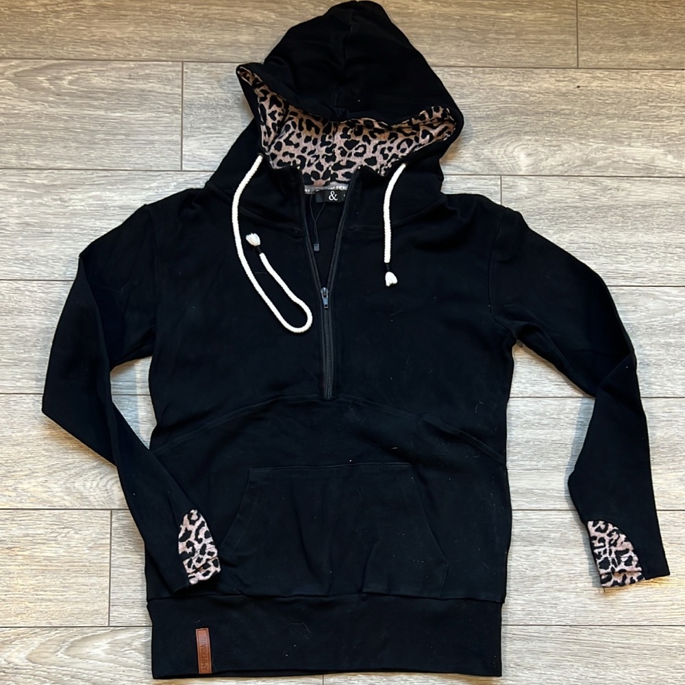Ampersand Hoodie with leopard accents